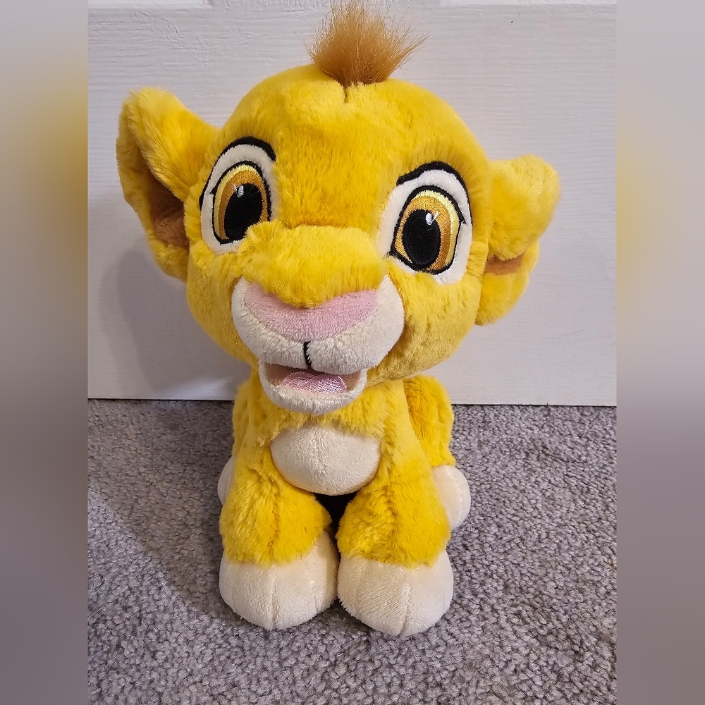 DISNEY PARKS SIMBA MANGA Lion King Plush 9” Stuffed Yellow Gold